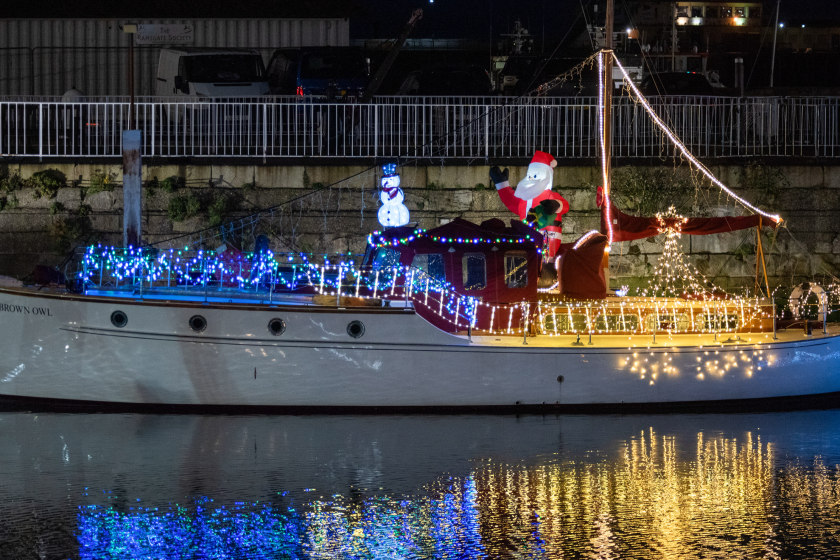 Celebrating the holiday on a boat