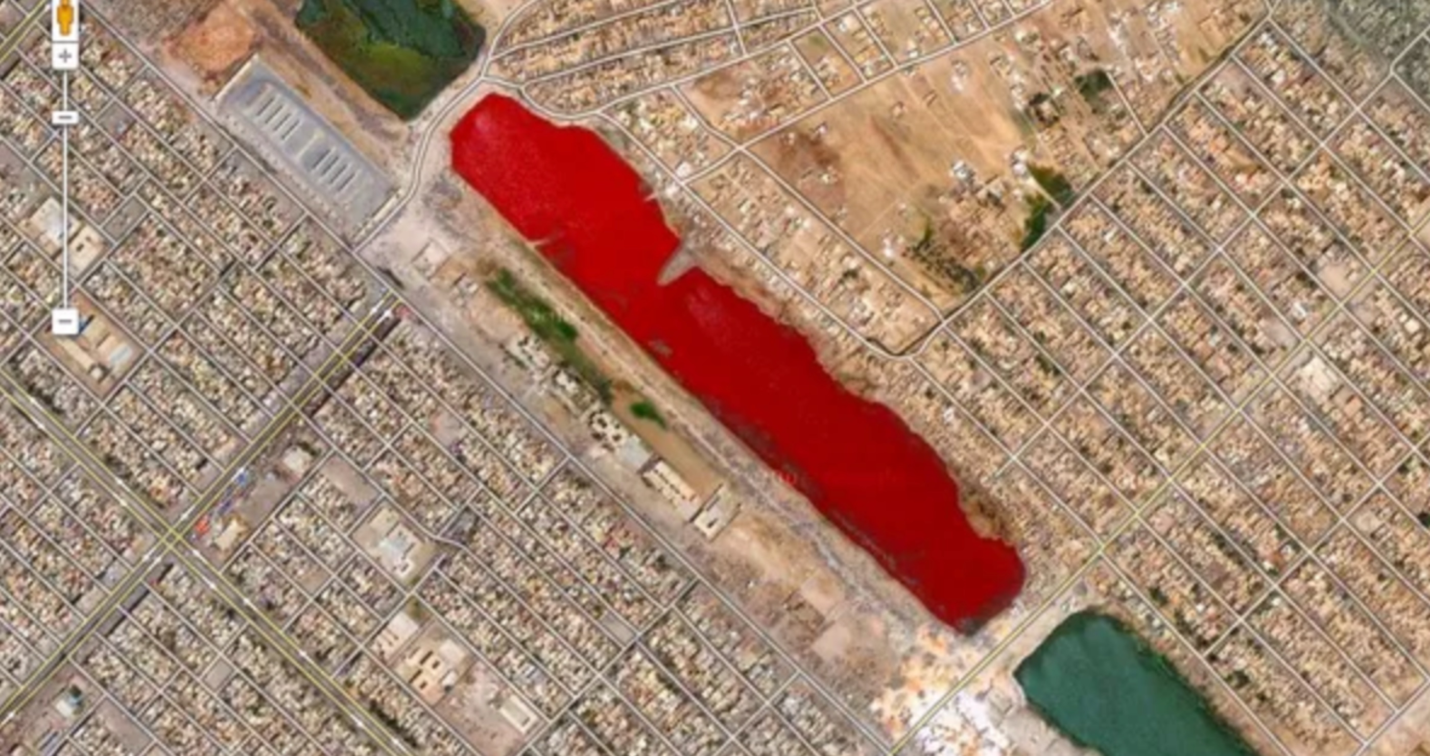 blood lake in Iraq creepiest things Google Maps