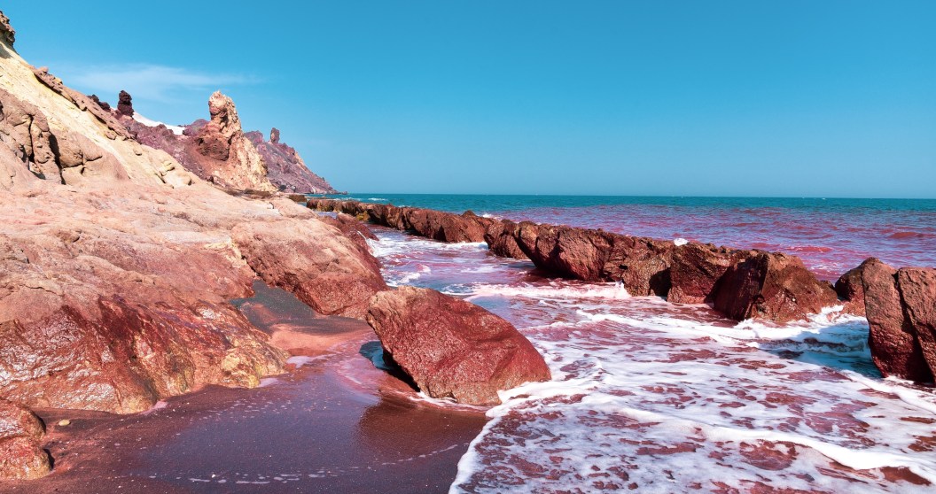 'blood rain' turns beach red in viral video
