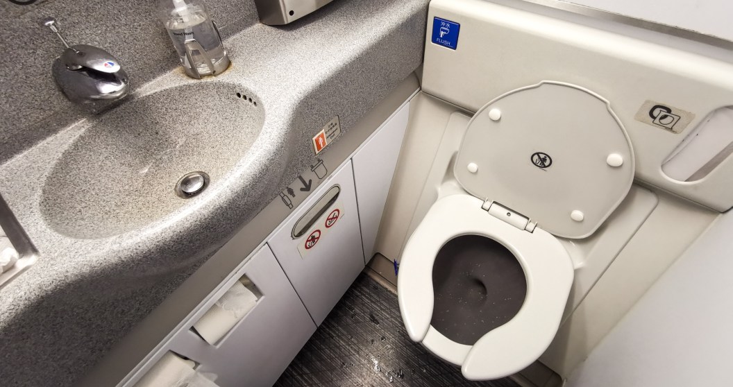 experts warn against doing this in airplane bathrooms