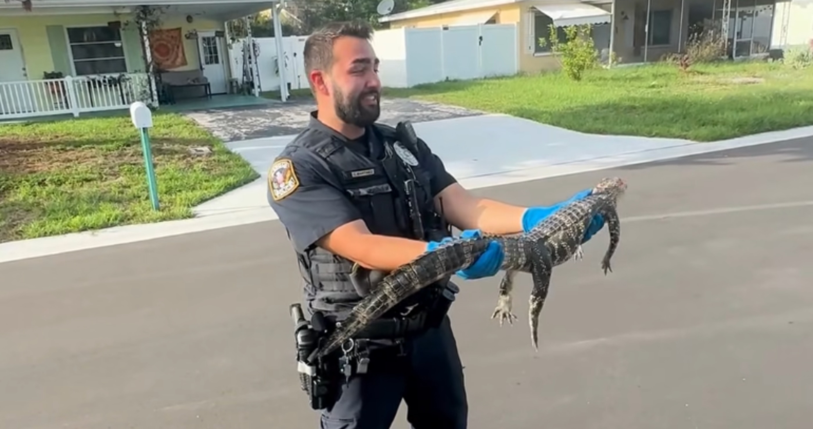 Hilarious Encounter Between New Florida Cop And His First Alligator